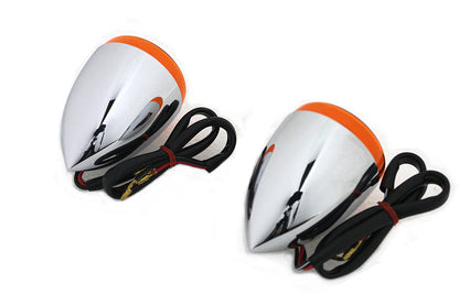Chrome Torpedo Style Rear Turn Signal Set
