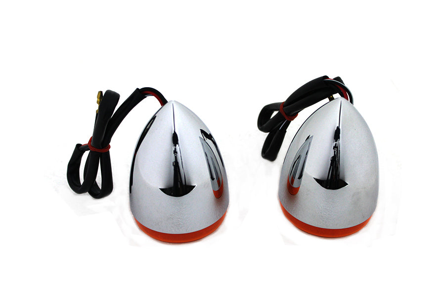Chrome Torpedo Style Rear Turn Signal Set