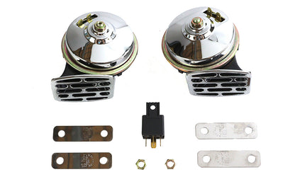 Chrome 12 Volt Twin Horn Set