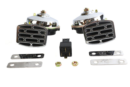 Chrome 12 Volt Twin Horn Set