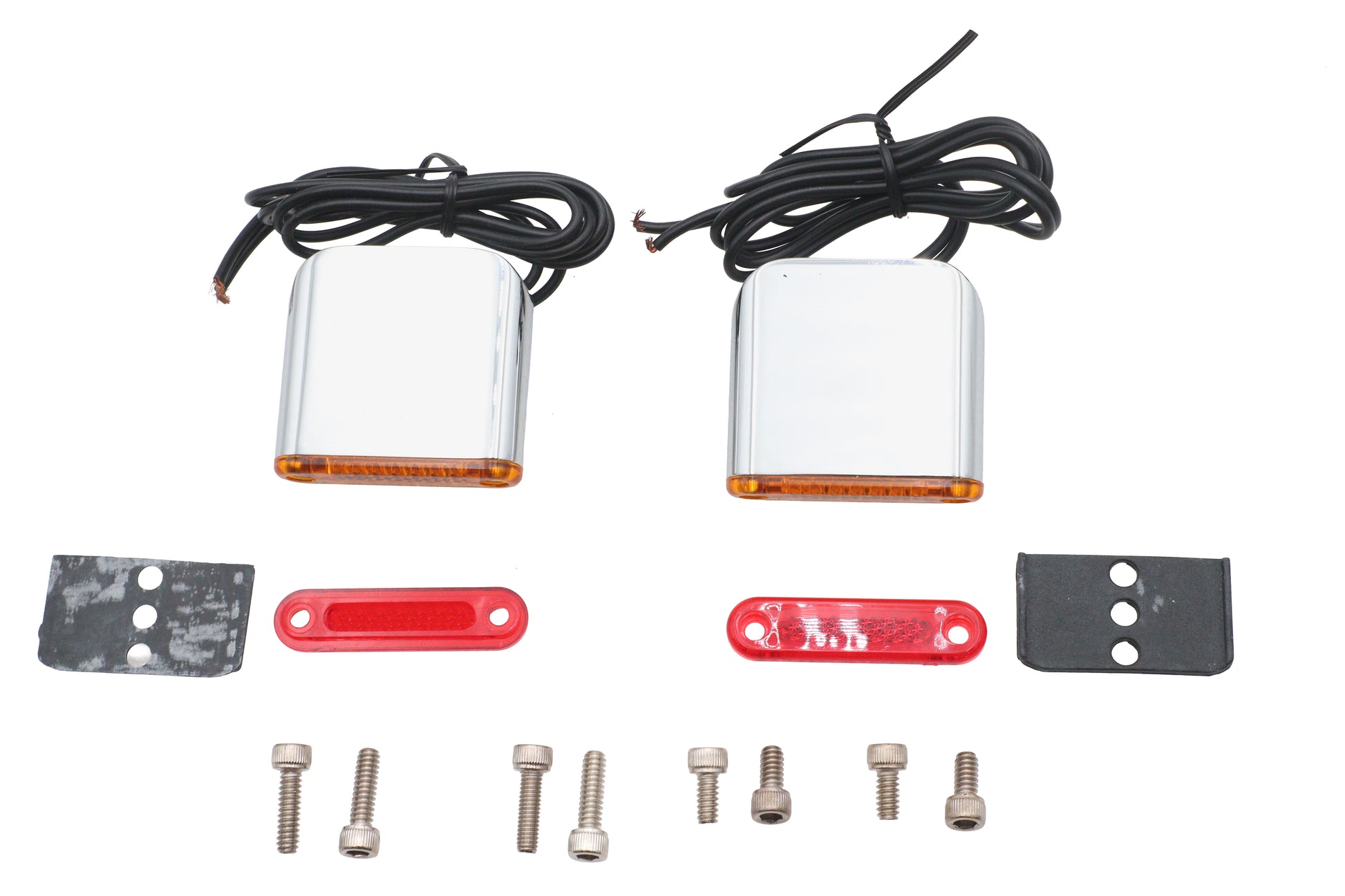 Square Red and Amber Lens Marker Lamp Set