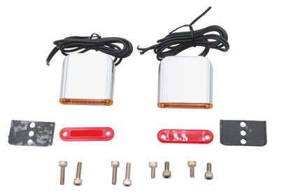 Square Red and Amber Lens Marker Lamp Set