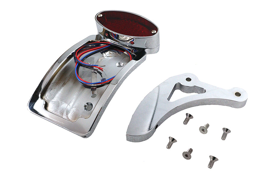 Chrome Curved Cateye Style Tail Lamp Kit