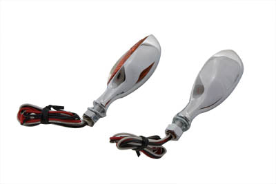 Chrome Eagle Eye Amber Marker Lamp Set