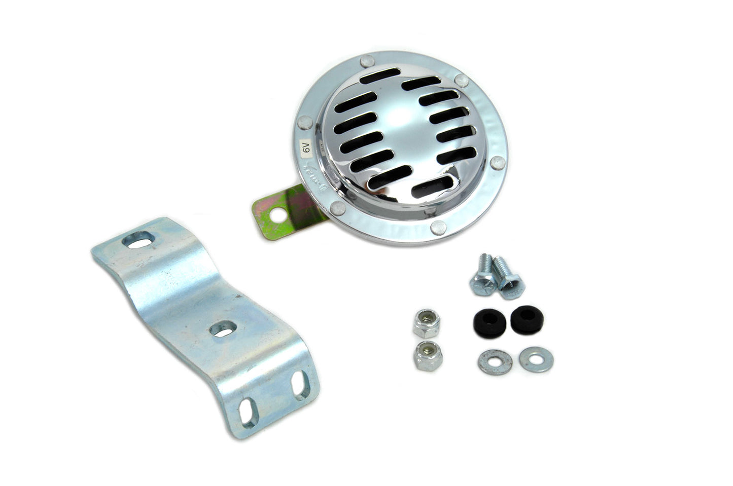 Left Side 6 Volt Chrome Horn Kit
