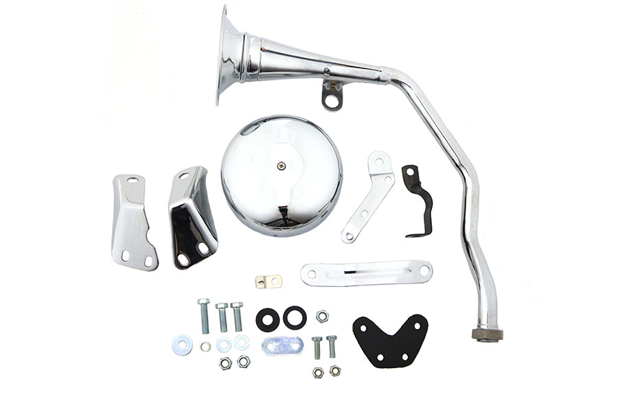 Trumpet Style 6 Volt Chrome Horn Kit
