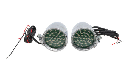 Chrome Bullet Marker Lamp Set with Amber LEDs