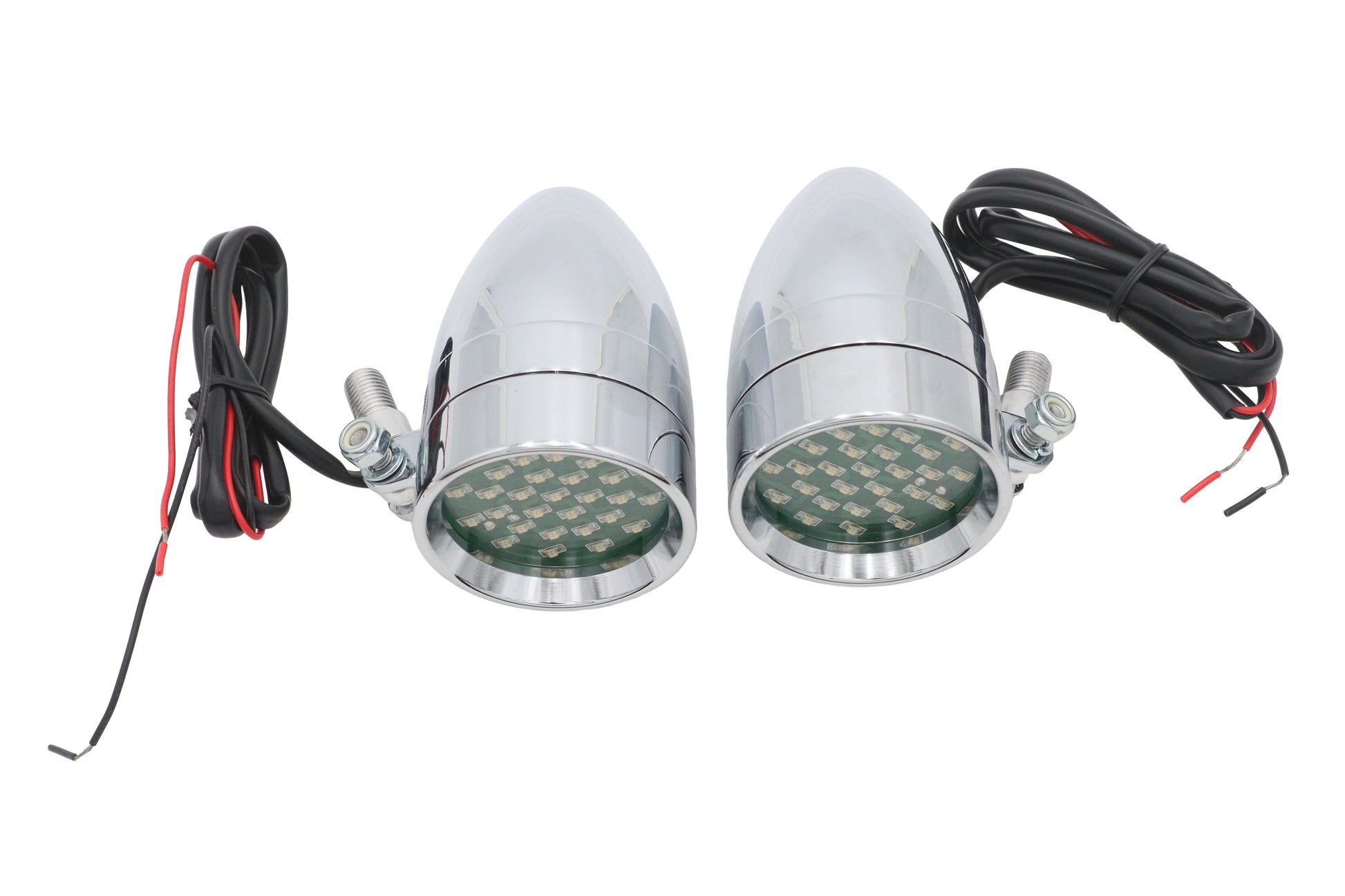 Chrome Bullet Marker Lamp Set with Amber LEDs