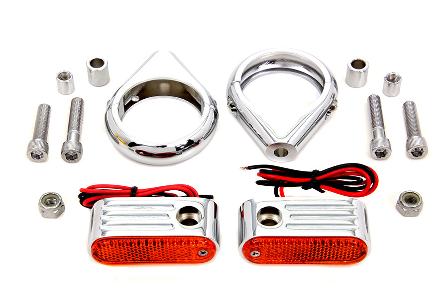 Turn Signal Kit Front with 49mm Fork Clamps