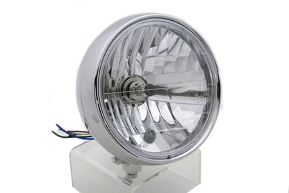 6 Round Headlamp Steel Chrome
