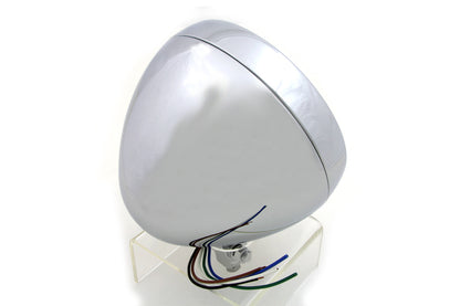 6 Round Headlamp Steel Chrome