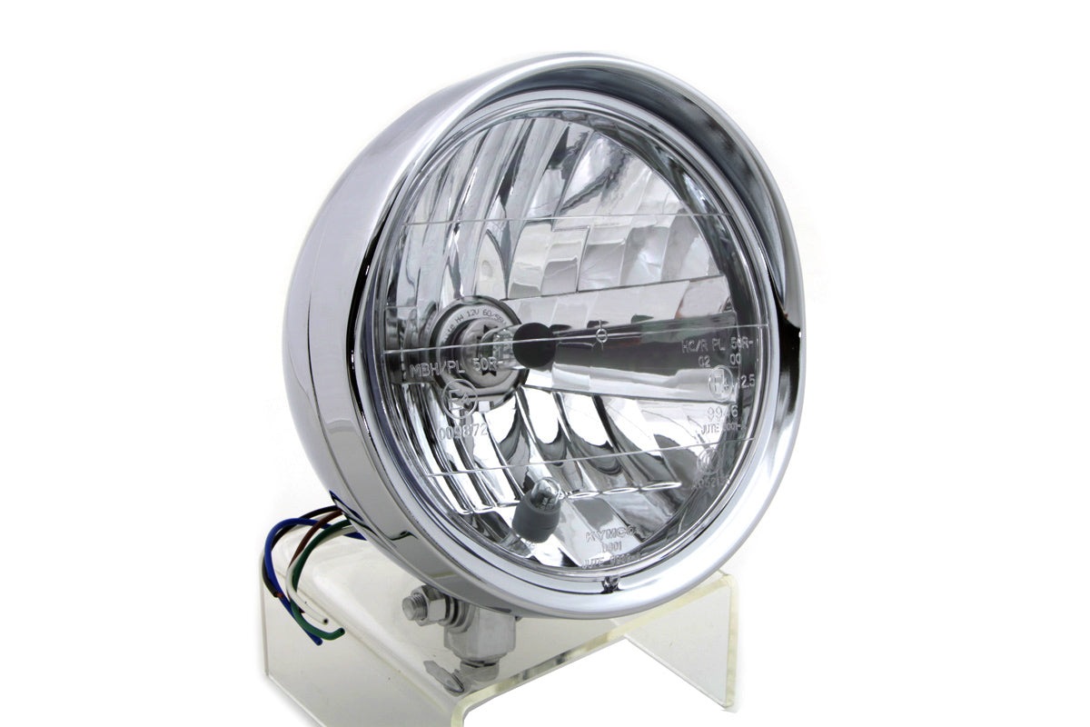 6-1/2 Round Headlamp Steel Chrome