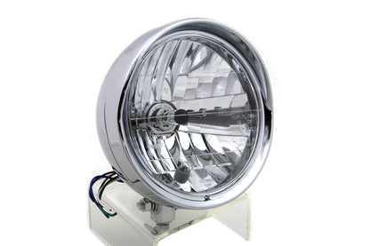 6-1/2 Round Headlamp Steel Chrome