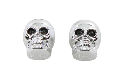 License Plate Frame Skull Bolt Set Chrome with Red LEDS