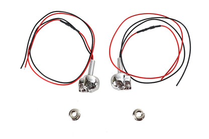 License Plate Frame Skull Bolt Set Chrome with Red LEDS