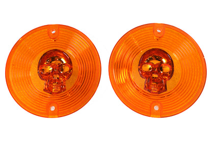 Turn Signal Lens Set with Skull Amber