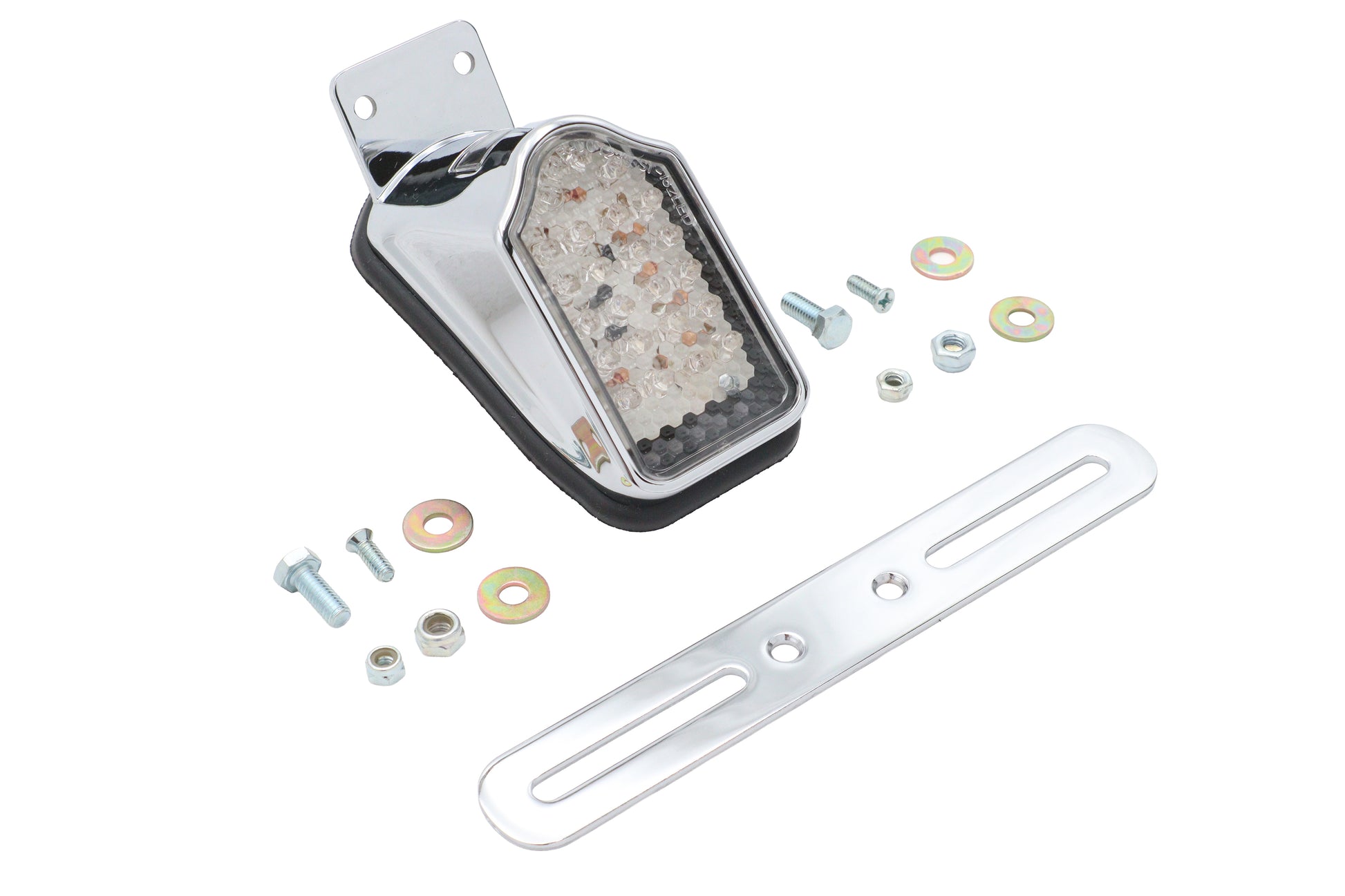 Chrome Mini Tombstone Tail Lamp with Bracket