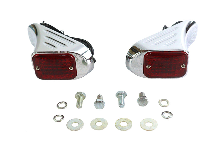 Flush Deco Marker Lamp Set with Red Lens