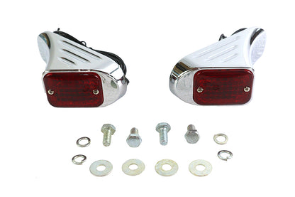 Flush Deco Marker Lamp Set with Red Lens