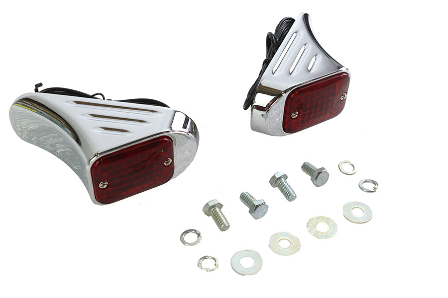 Flush Deco Marker Lamp Set with Red Lens