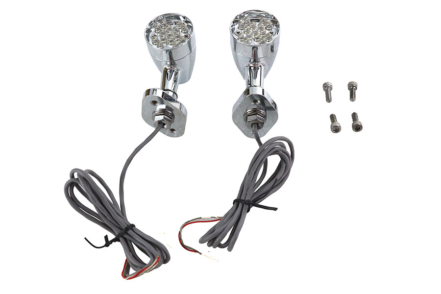 Turn Signal Set Bullet Amber with Mount Base