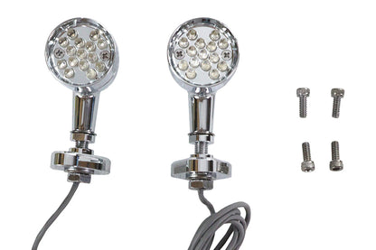 Turn Signal Set Bullet Amber with Mount Base