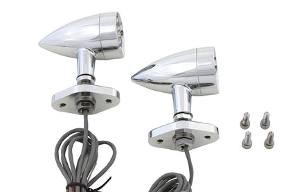 Turn Signal Set Bullet Amber with Mount Base