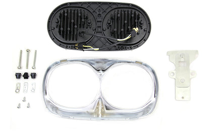 Chrome Dual LED Headlamp Unit