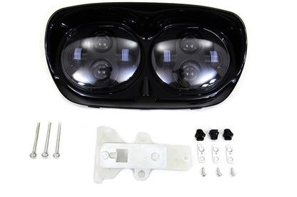Black Dual LED Headlamp Unit
