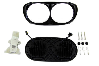 Black Dual LED Headlamp Unit