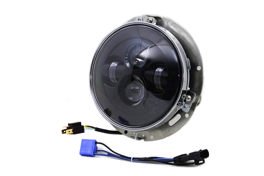 7 LED Headlamp Assembly Gloss Black