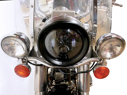 Outer Headlamp Black Frenched Trim Ring with Visor
