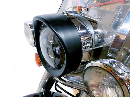 Outer Headlamp Black Frenched Trim Ring with Visor