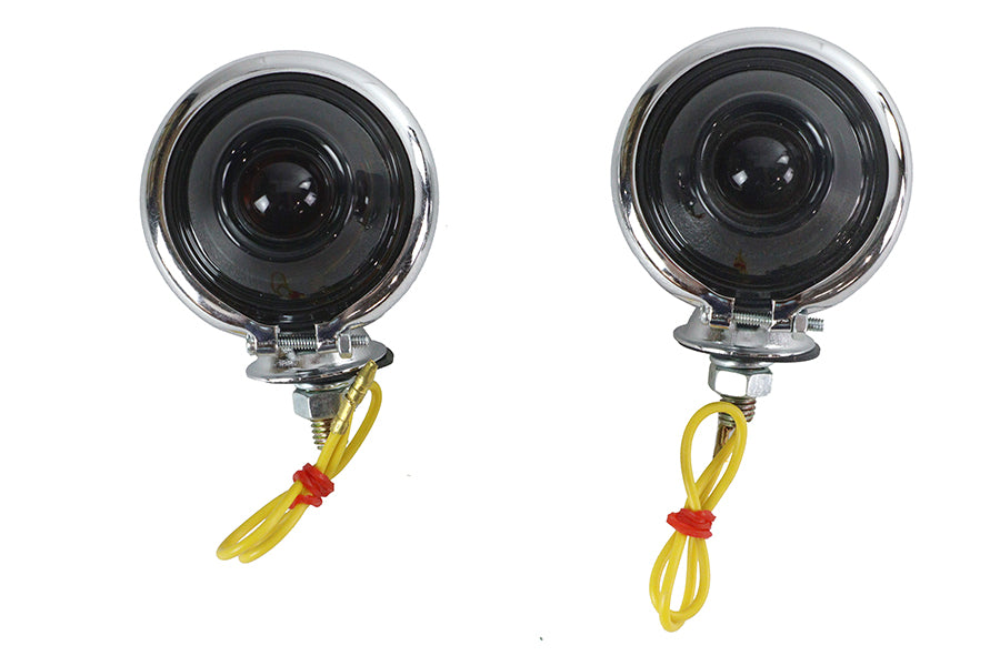 Chrome Turn Signal Set Bullet with Smoked Lens
