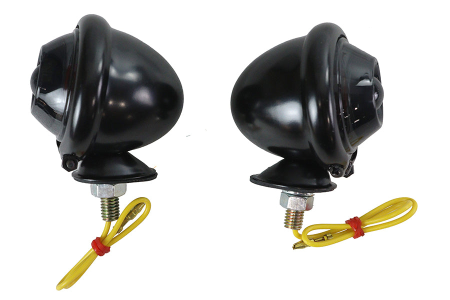 Black Turn Signal Set Bullet with Smoked Lens
