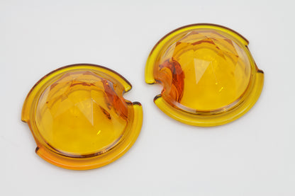 Tail Lamp Lens Set Faceted Amber