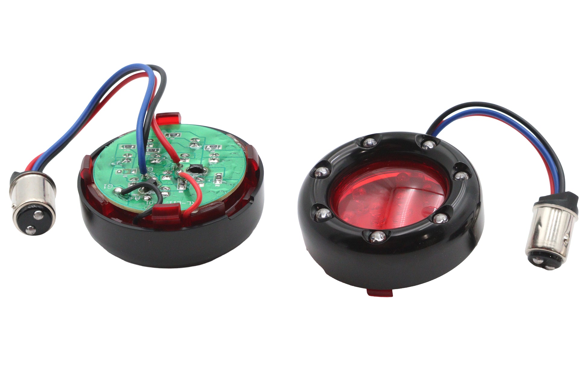 Black LED Turn Signal Bezel with Red Lens
