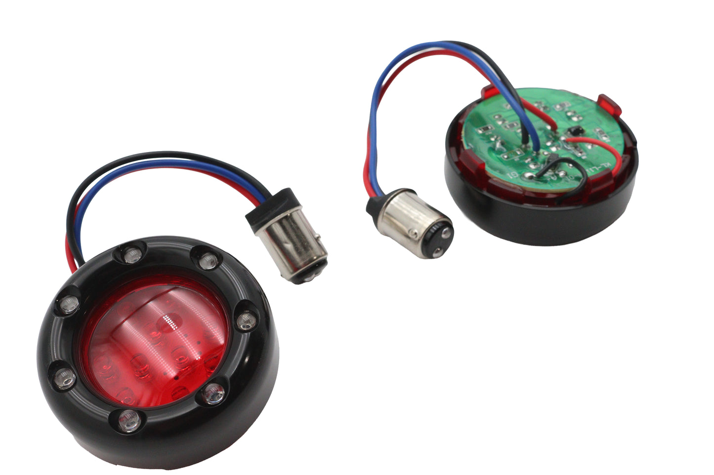 Black LED Turn Signal Bezel with Red Lens