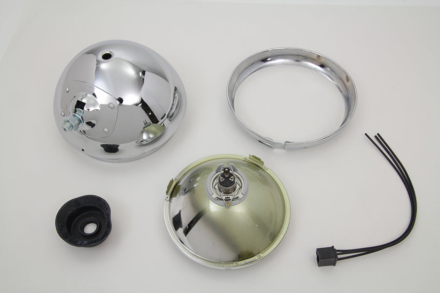 7 Round Chrome Vintage Style Headlamp