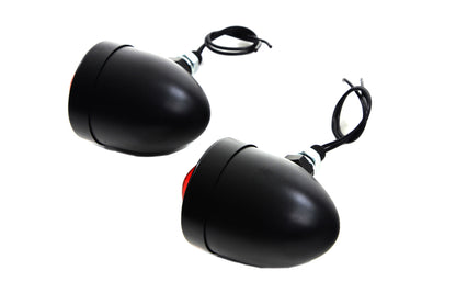Black Bullet Marker Lamp Set with Red Lens