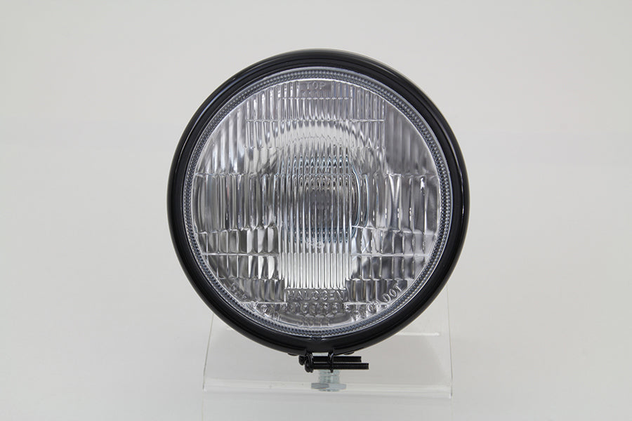 5-3/4 Round Stock Type Black Headlamp