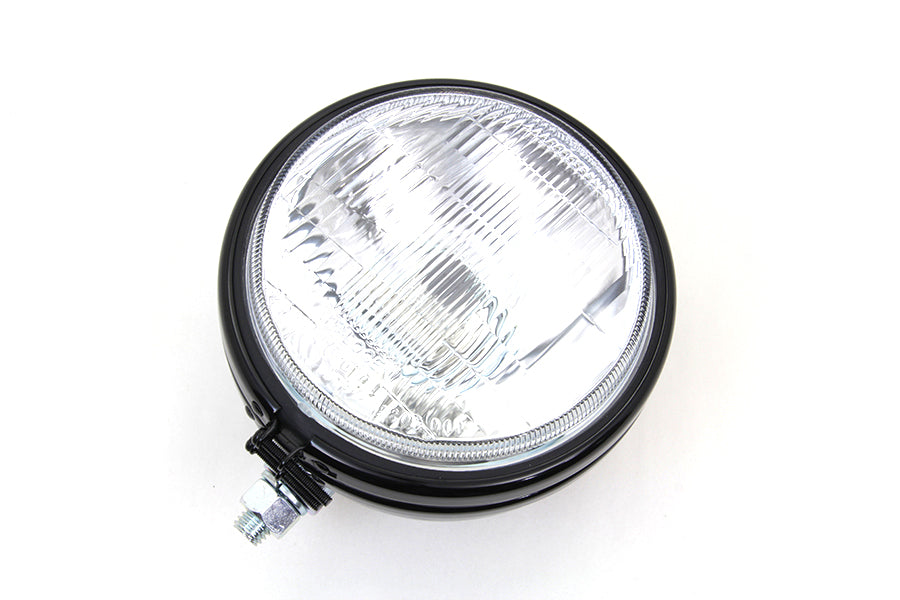5-3/4 Round Stock Type Black Headlamp