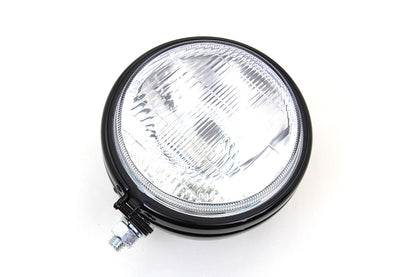 5-3/4 Round Stock Type Black Headlamp