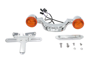 Chrome Bullet Rear Turn Signal Bar and License Plate