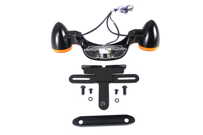 Black Bullet Rear Turn Signal Bar and License Plate