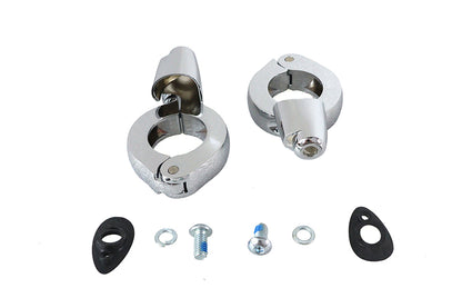 Chrome Front Turn Signal Relocation Kit 39mm Forks