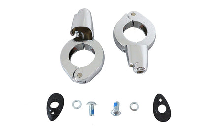Chrome Front Turn Signal Relocation Kit 39mm Forks