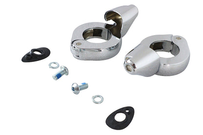 Chrome Front Turn Signal Relocation Kit 39mm Forks