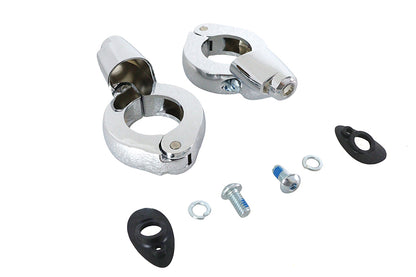 Chrome Front Turn Signal Relocation Kit 39mm Forks