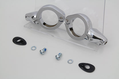 Chrome Turn Signal Relocation Kit 49mm Forks